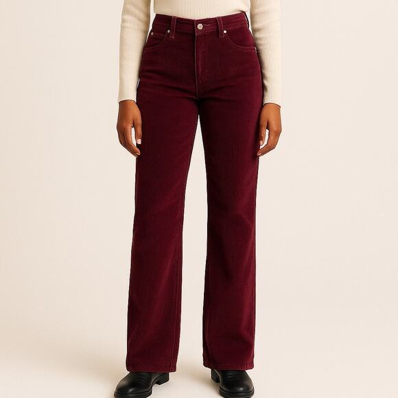 Jordache Denim - Vintage Jordache Corduroy Pants Cranberry High Rise Bootcut 32L